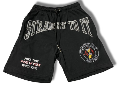 Black "Straight To It" Shorts